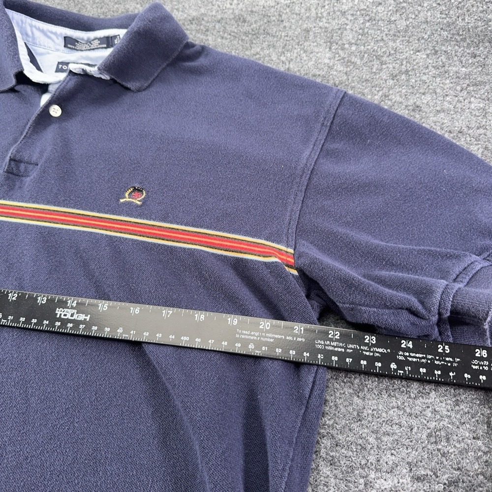 Tommy Hilfiger Men's Polo Shirt Blue Size XL 100% Cotton VTG Fade Y2K EUC - Picture 13 of 13